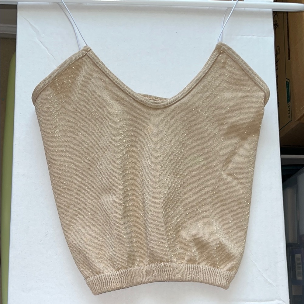 Intimately Free People Metallic Cami Top Elastic Straps Size XS/S